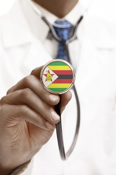 Stethoscope with national flag conceptual series - Zimbabwe — Stock Photo, Image