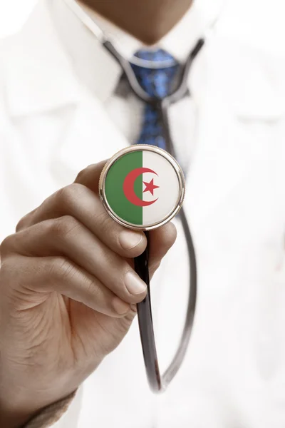 Stetoskop ile ulusal bayrak kavramsal serisi - Cezayir — Stok fotoğraf