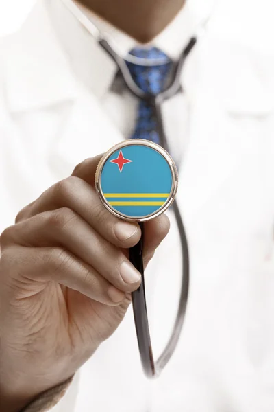 Stethoscope with national flag conceptual series - Aruba — Stock Photo, Image