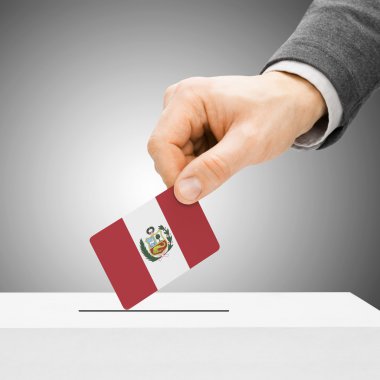 Oylama kavramı - erkek ekleme bayrağı haline oy sandığı - Peru