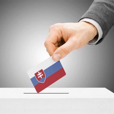 Oylama kavramı - erkek ekleme bayrağı haline oy sandığı - Slovakya