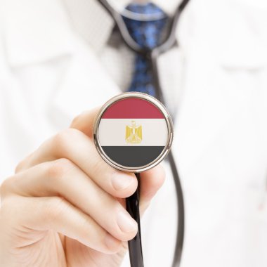 Ulusal bayrağını stetoskop kavramsal serisi - Mısır