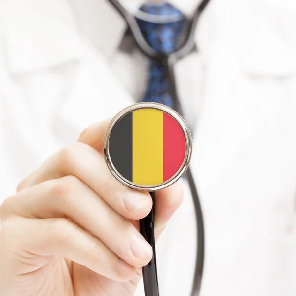 National flag on stethoscope conceptual series - Belgium — Stock Photo, Image