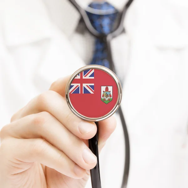 National flag on stethoscope conceptual series - Bermuda — Stock Photo, Image