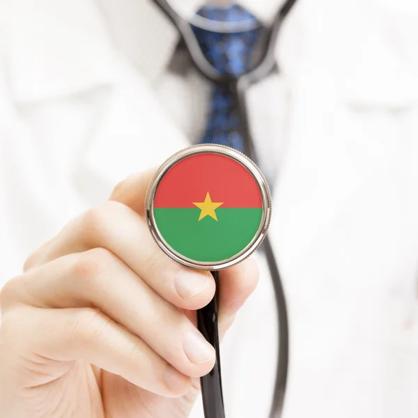 Bandeira nacional na série conceitual de estetoscópio - Burkina Faso — Fotografia de Stock
