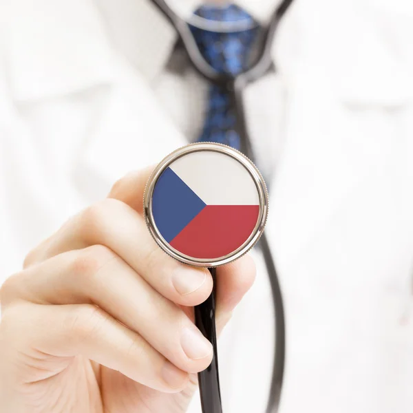 National flag on stethoscope conceptual series - Czech Republic — Stock Photo, Image