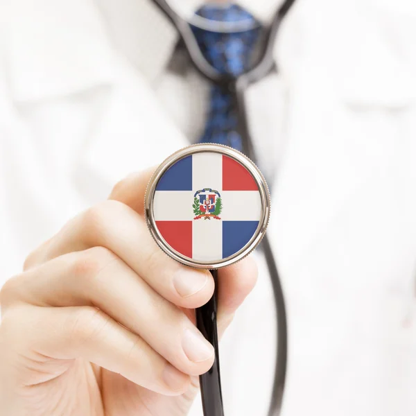 National flag on stethoscope conceptual series - Dominican Repub — Stock Photo, Image
