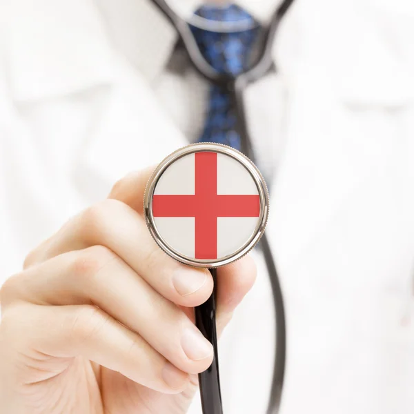 National flag on stethoscope conceptual series - England — Stock Photo, Image