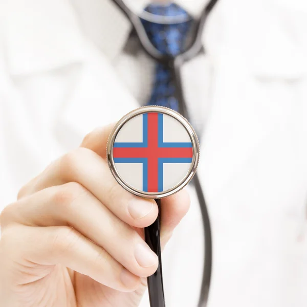 Nationella flagga på stetoskop konceptuella serien - Färöarna — Stockfoto