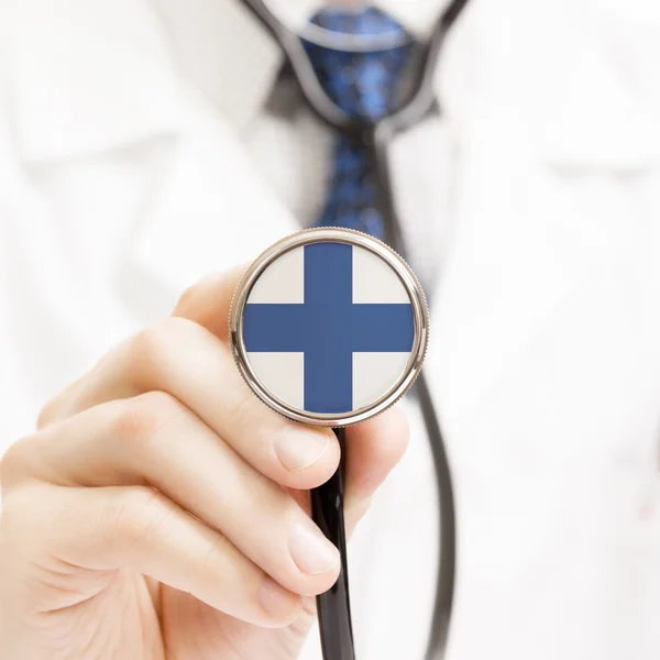 National flag on stethoscope conceptual series - Finland — Stock Photo, Image