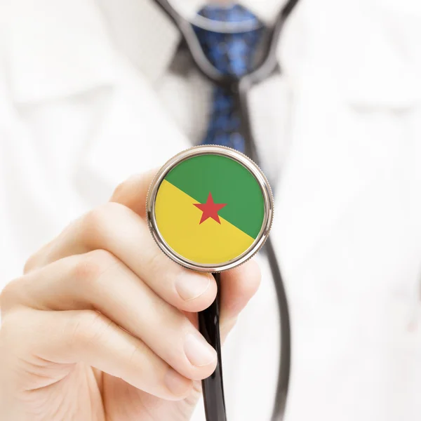 National flag on stethoscope conceptual series - French Guiana — Stock Photo, Image