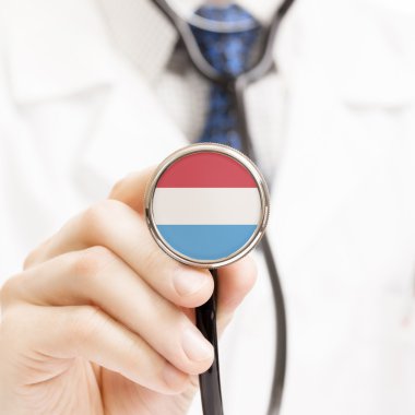 Ulusal bayrağını stetoskop kavramsal serisi - Lüksemburg