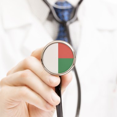 Ulusal bayrağını stetoskop kavramsal serisi - Madagaskar