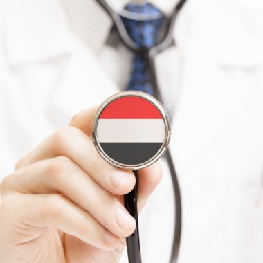 Ulusal bayrağını stetoskop kavramsal serisi - Yemen