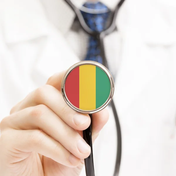 National flag on stethoscope conceptual series - Guinea — Stock Photo, Image