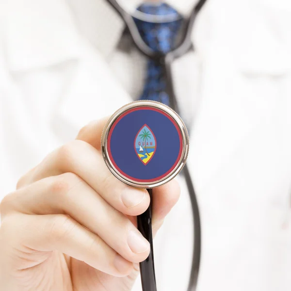 National flag on stethoscope conceptual series - Guam — Stock Photo, Image