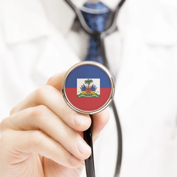 National flag on stethoscope conceptual series - Haiti — Stock Photo, Image