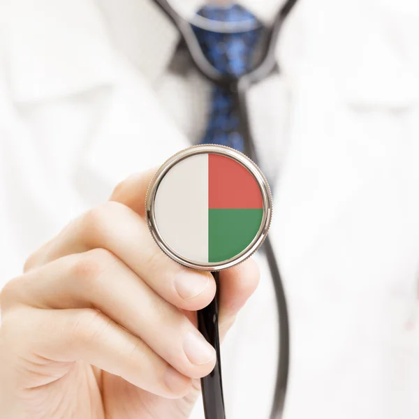 National flag on stethoscope conceptual series - Madagascar — Stock Photo, Image