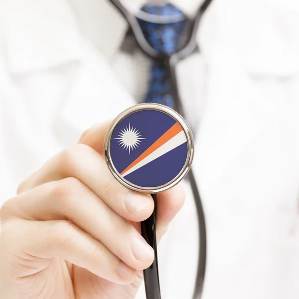 National flag on stethoscope conceptual series - Marshall Island — Stock Photo, Image