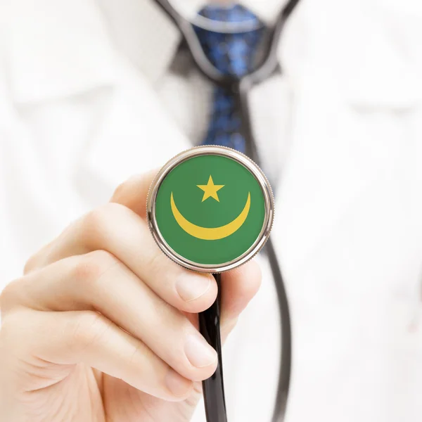 National flag on stethoscope conceptual series - Mauritania — Stock Photo, Image