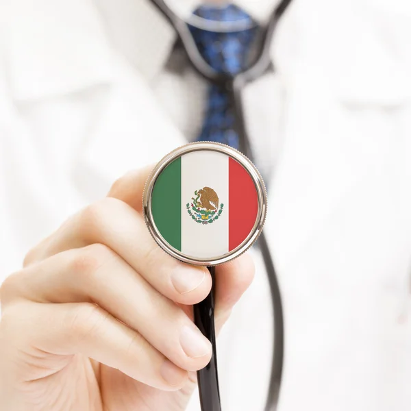 National flag on stethoscope conceptual series - Mexico — Stock Photo, Image