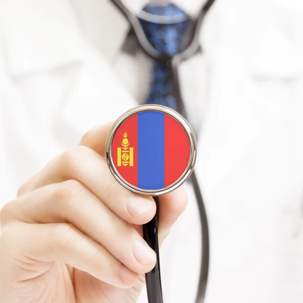 National flag on stethoscope conceptual series - Mongolia — Stock Photo, Image