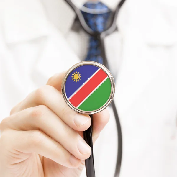 National flag on stethoscope conceptual series - Namibia — Stock Photo, Image