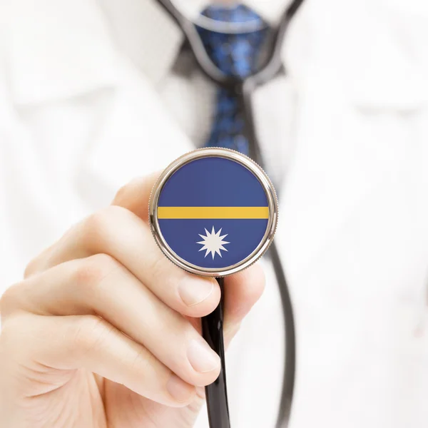 National flag on stethoscope conceptual series - Nauru — Stock Photo, Image