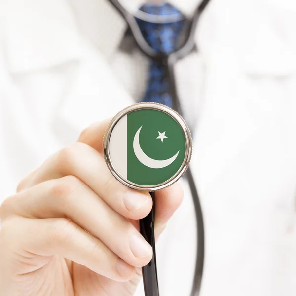 Státní vlajka na koncepční řady stetoskop - Pákistán — Stock fotografie