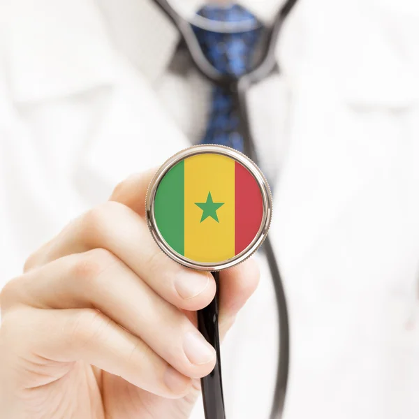 National flag on stethoscope conceptual series - Republic of Sen — Stock Photo, Image