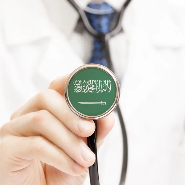 National flag on stethoscope conceptual series - Saudi Arabia — Stock Photo, Image