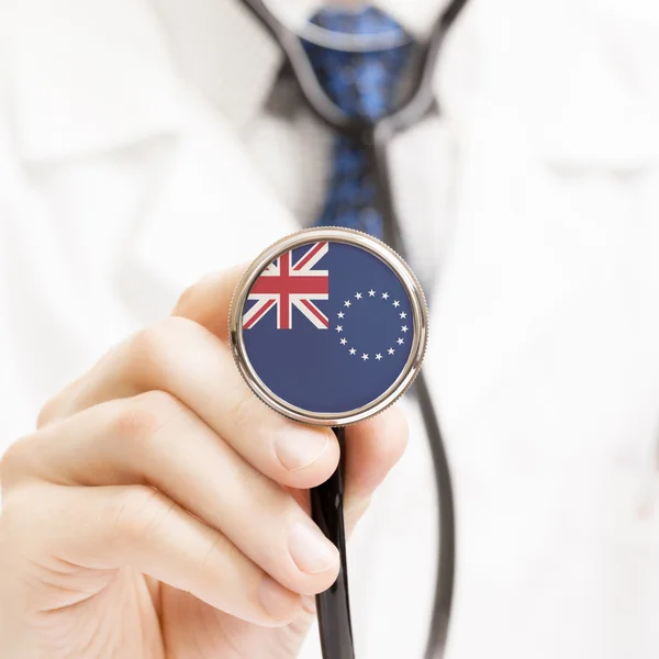 National flag on stethoscope conceptual series - Cook Islands — Stock Photo, Image