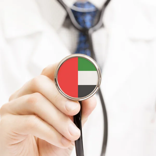 National flag on stethoscope conceptual series - United Arab Emi — Stock Photo, Image
