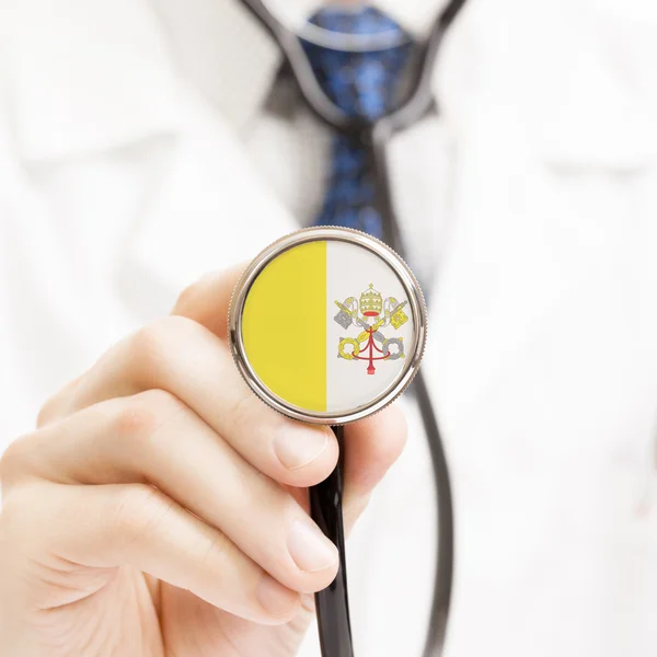 National flag on stethoscope conceptual series - Vatican City — Stock Photo, Image