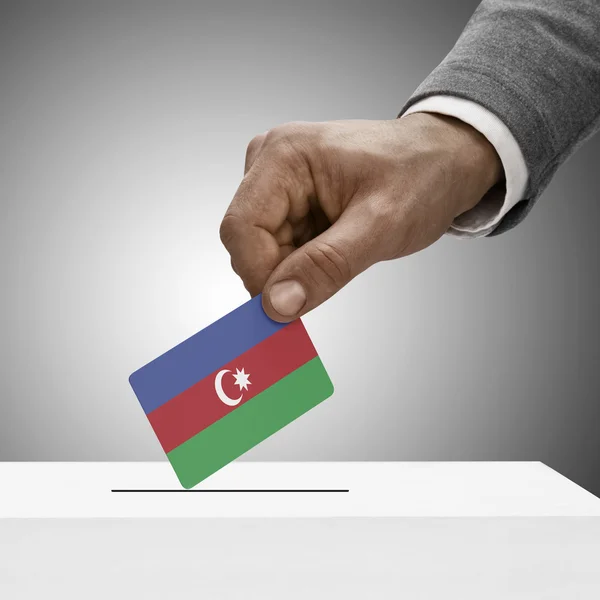 Black male holding flag. Voting concept - Azerbaijan — Stock Photo, Image