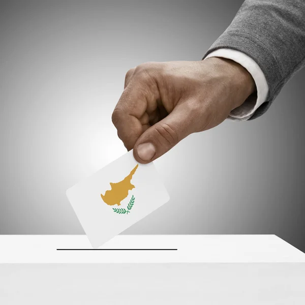 Black male holding flag. Voting concept - Republic of Cyprus — Stock Photo, Image