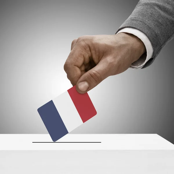 Black male holding flag. Voting concept - France — Stock Photo, Image