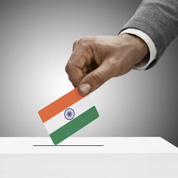 Black male holding flag. Voting concept - India — Stock Photo, Image