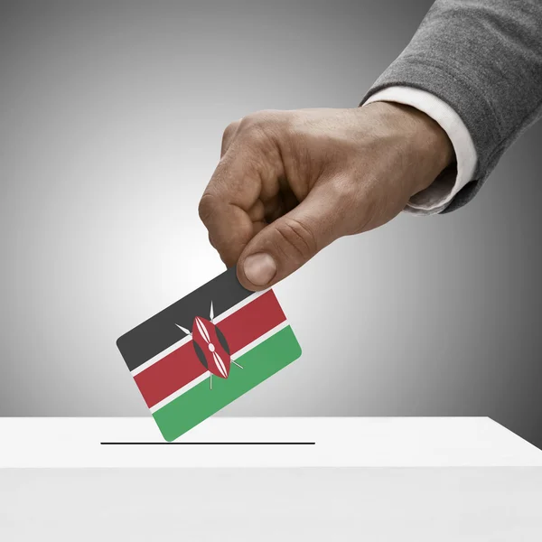 Black male holding flag. Voting concept - Kenya — Stock Photo, Image