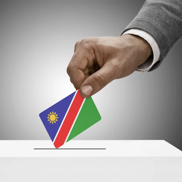 Black male holding flag. Voting concept - Namibia — Stock Photo, Image