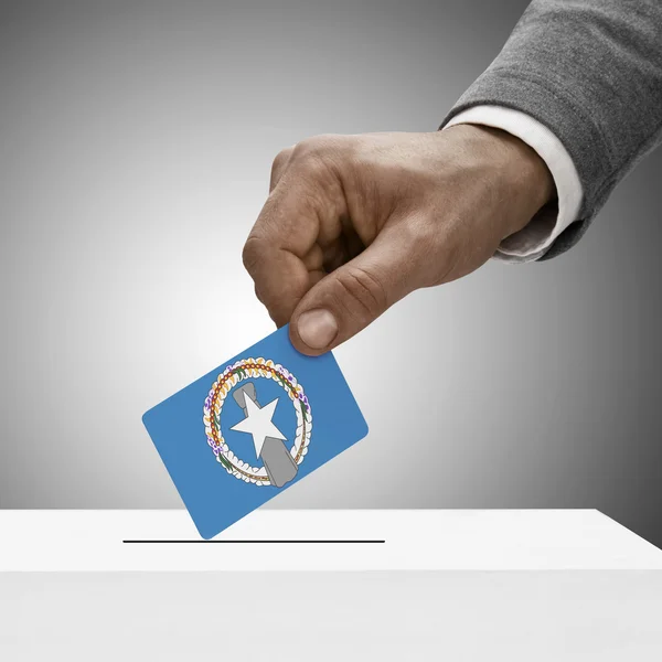 Black male holding flag. Voting concept - Commonwealth of the No — Stock Photo, Image