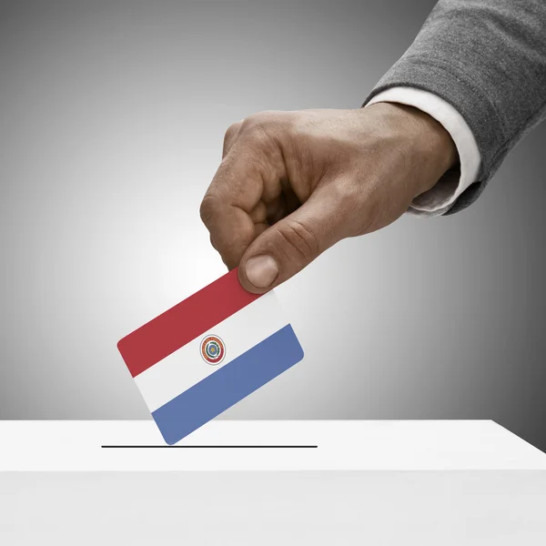 Black male holding flag. Voting concept - Paraguay — Stock Photo, Image