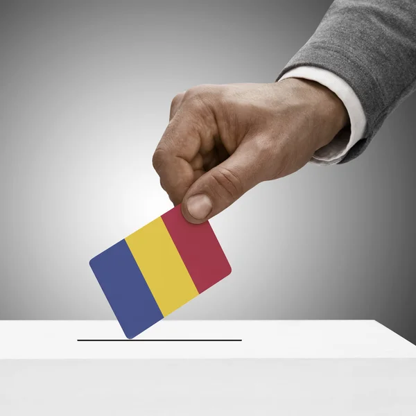 Negro hombre bandera. Voto concepto - Rumania —  Fotos de Stock