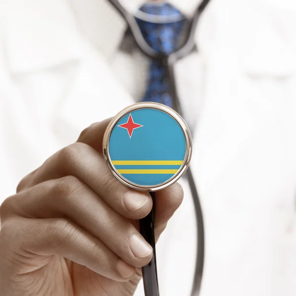 Stethoscope with national flag conceptual series - Aruba — Stock Photo, Image