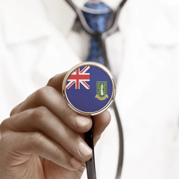 Stethoscope with national flag conceptual series - British Virgi — Stock Photo, Image