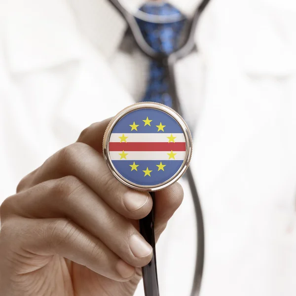 Estetoscopio con serie conceptual de bandera nacional - Cabo Verde — Foto de Stock