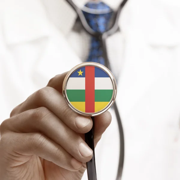 Stethoscope with national flag conceptual series - Central Afric — Stock Photo, Image