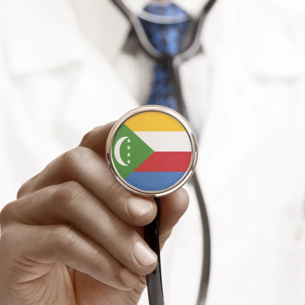 Stethoscope with national flag conceptual series - Comoros — Stock Photo, Image
