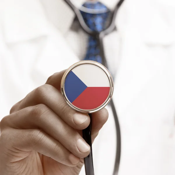 Stethoscope with national flag conceptual series - Czech Republi — Stock Photo, Image