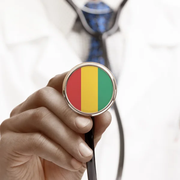 Stethoscope with national flag conceptual series - Guinea — Stock Photo, Image